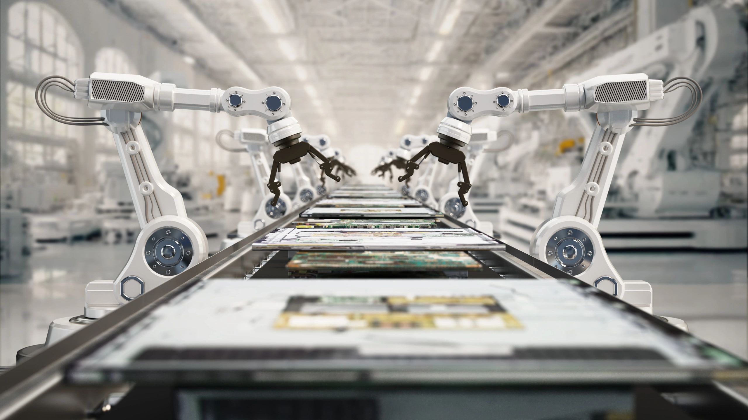 Industrial machinery in a modern beverage factory